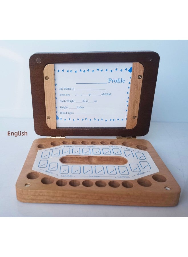 Loquat Children Boys And Girls Color Photo Frame Fetal Hair Teeth Box Baby Fetal Hair Teeth Storage Box Baby Commemorative Box-Color:Curry Photo Frame Teeth Box (English) - Image 1