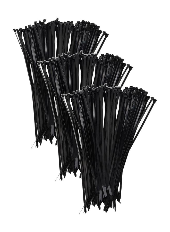 Cable Ties 200mm x 5mm - Black Nylon Zip Tie Wrap - Self-Locking for Home, Office, Garden, Garage, and Workshop (Pack of 100) - Image 1