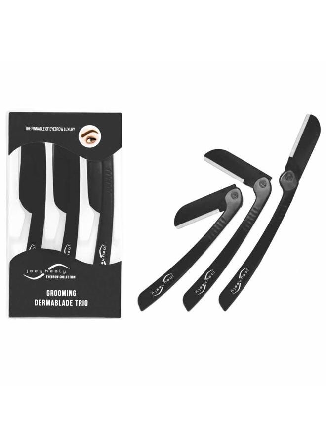 Joey Healy Grooming Dermablade Trio, Precision Eyebrow Shaper, Eyebrow Razors with Safety Closure  - Image 2