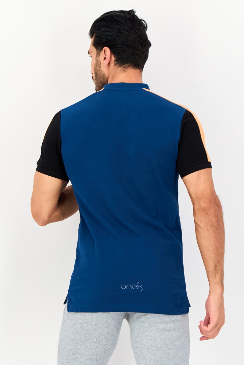 PUMA تي شيرت رجالي بقصة ضيقة بأكمام قصيرة للخارج، أزرق مائل إلى الأخضر - Image 3