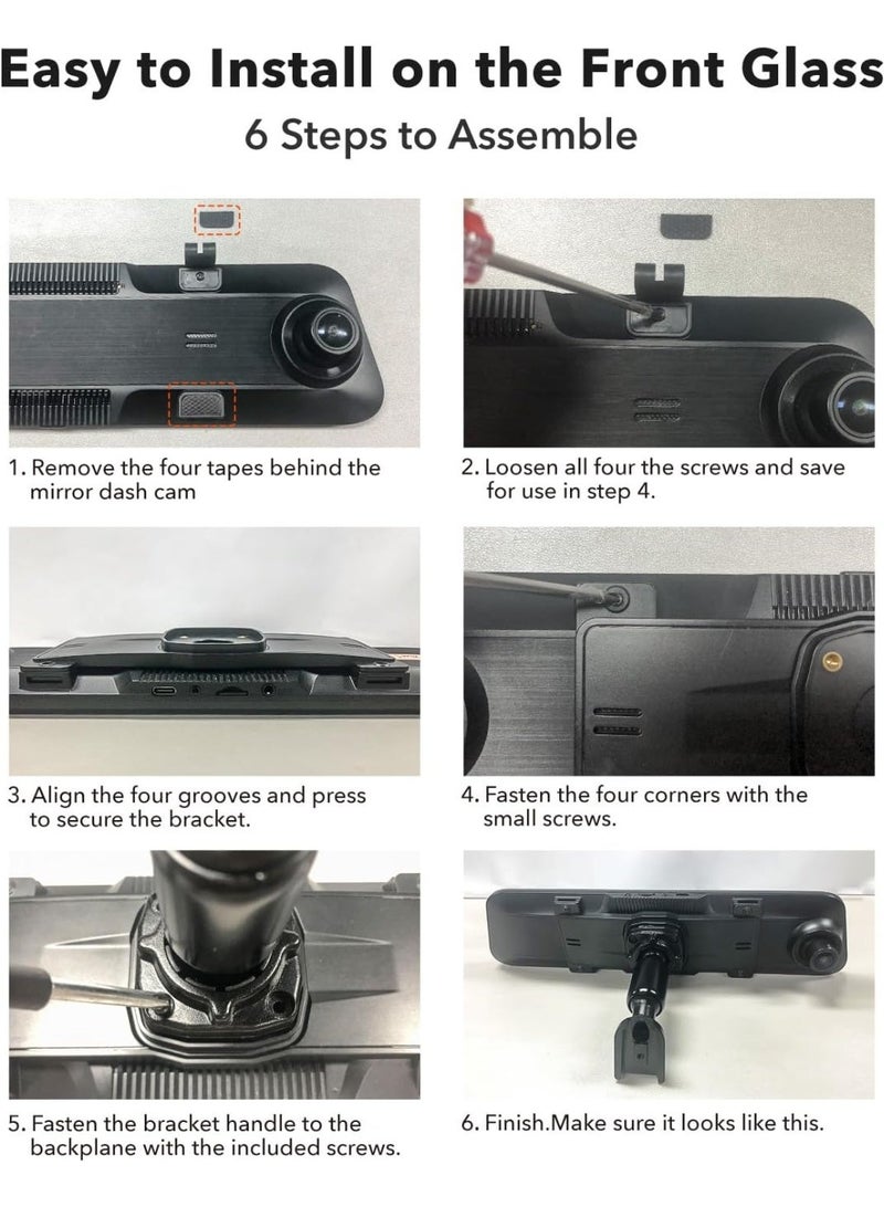 WOLFBOX OEM Bracket for USB C G900 Tripro/G900PRO/G850PRO/G840S/G840H/G850/G900 Mirror Dash cam - Image 3