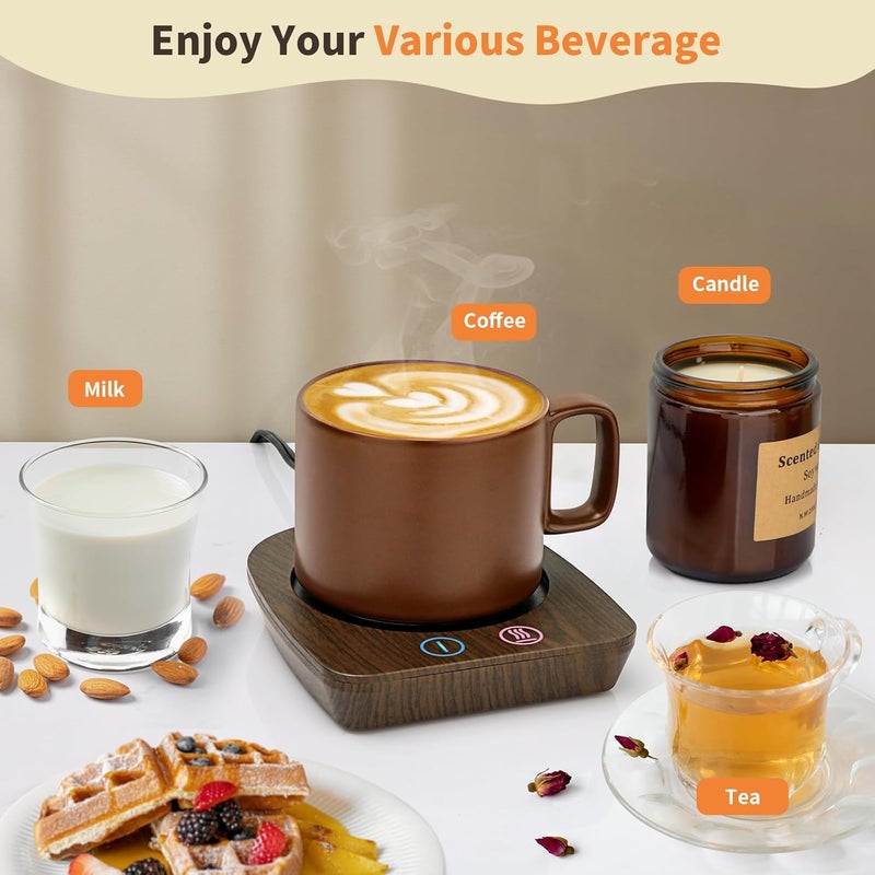 Vobaga Coffee Mug Warmer & Mug Set, Coffee Cup Warmer with Auto Shut Off & 3 Temperature Settings for Desk Home Office, Coffee Warmer for Cocoa Milk Candles, Christmas Birthday Gifts for Women and Men - Image 5