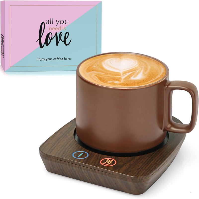 Vobaga Coffee Mug Warmer & Mug Set, Coffee Cup Warmer with Auto Shut Off & 3 Temperature Settings for Desk Home Office, Coffee Warmer for Cocoa Milk Candles, Christmas Birthday Gifts for Women and Men - Image 1