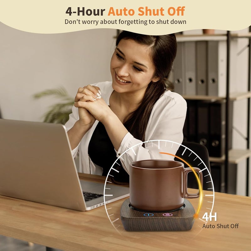 Vobaga Coffee Mug Warmer & Mug Set, Coffee Cup Warmer with Auto Shut Off & 3 Temperature Settings for Desk Home Office, Coffee Warmer for Cocoa Milk Candles, Christmas Birthday Gifts for Women and Men - Image 4