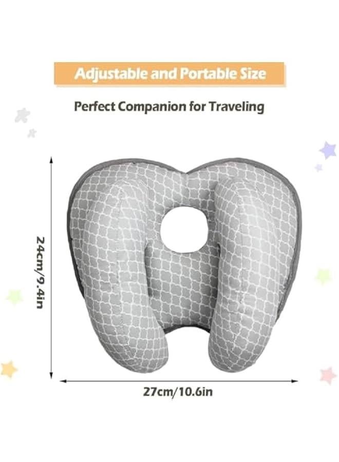 هوكور Portalov Baby Travel Pillow Adjustable, 2 in 1 Portable Head Support for Car Seats,Banana Shape Head Support Pillow for Baby, Travel Pillow for Toddler Boys Girls - Image 2