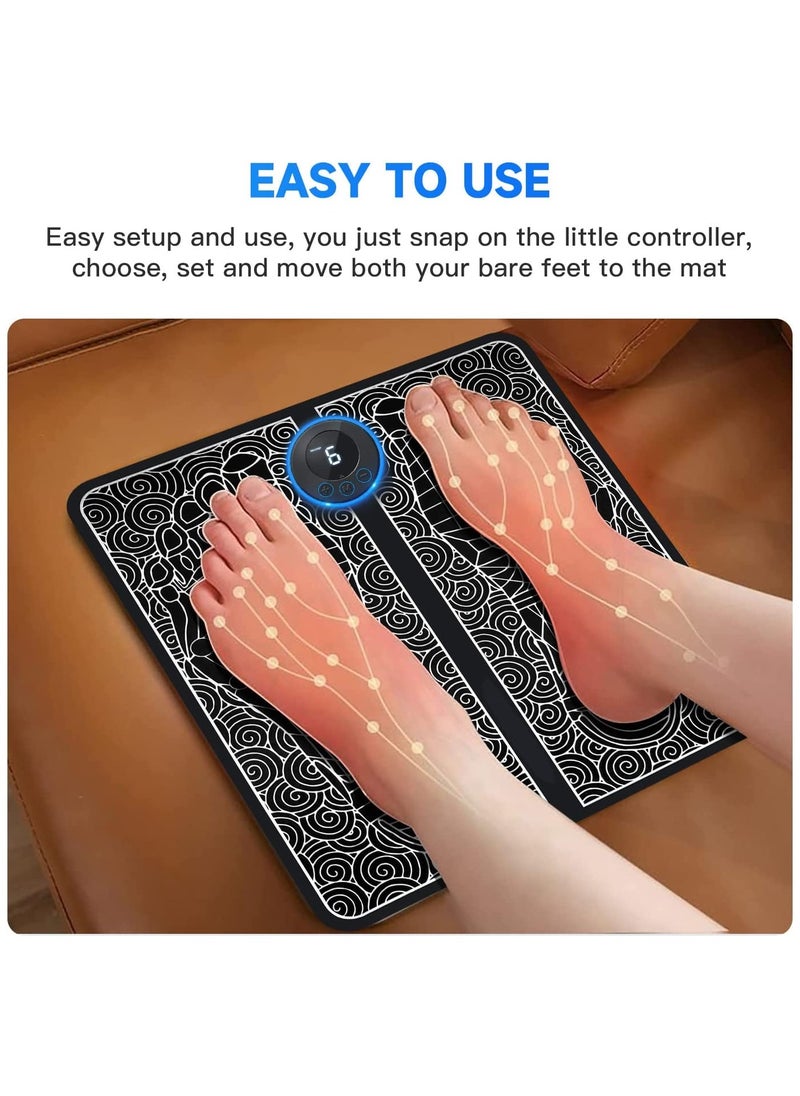 SYOSI Foot Massager, Foot Massage Machine Massage Foot Mat with Drawstring Bag, Muscle Relax Feet, and Legs 8 Modes 19 Levels, Gifts for Parents, Wife, Husband  - Image 5