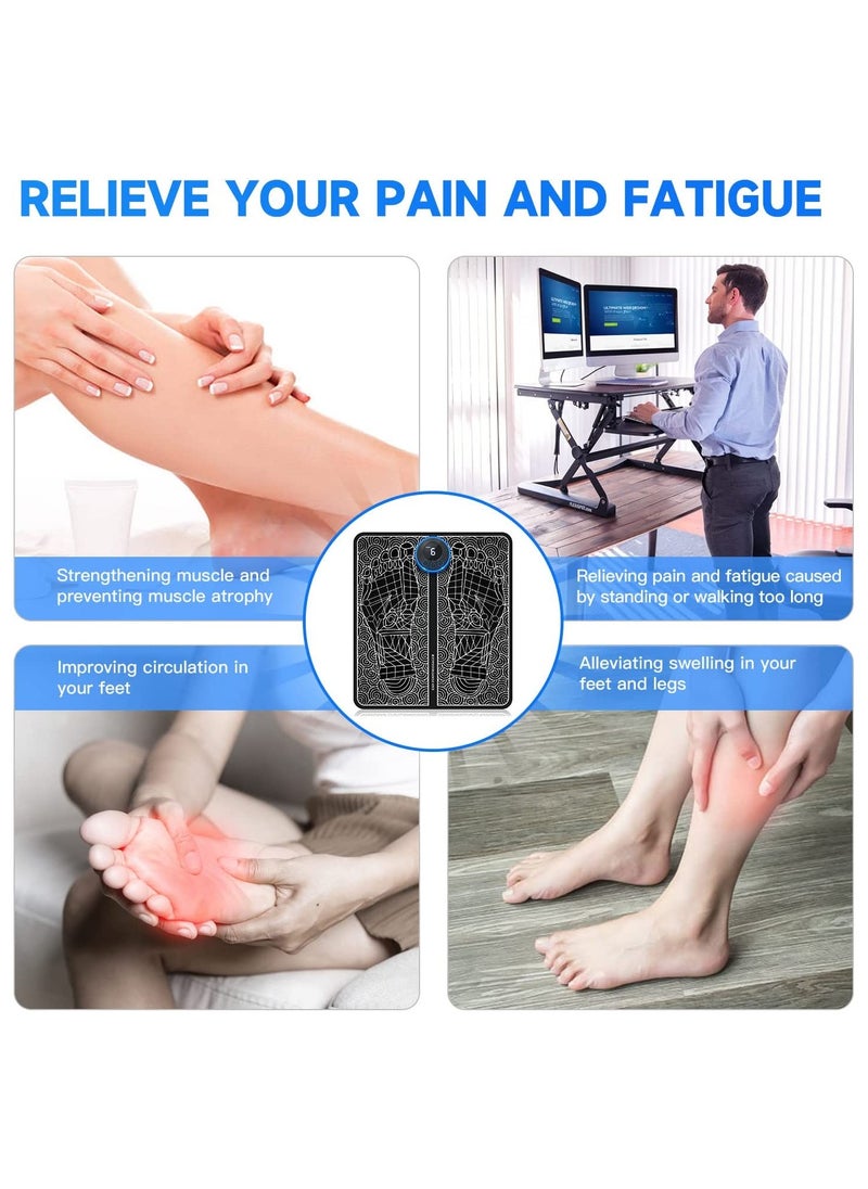 SYOSI Foot Massager, Foot Massage Machine Massage Foot Mat with Drawstring Bag, Muscle Relax Feet, and Legs 8 Modes 19 Levels, Gifts for Parents, Wife, Husband  - Image 4