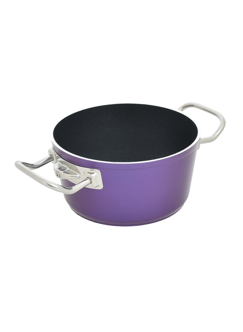 lines 19 Piece Lines Turkish Granite Cookware Set– Pots 18/20/24/28 CM + Fry Pan 26 CM + Wok 28 CM + Saucepan 16 CM + 34.5 CM Oven Tray + 4 Coffee Pots with Stand – Stainless Steel Lid – 7 Colors purple color - Image 4