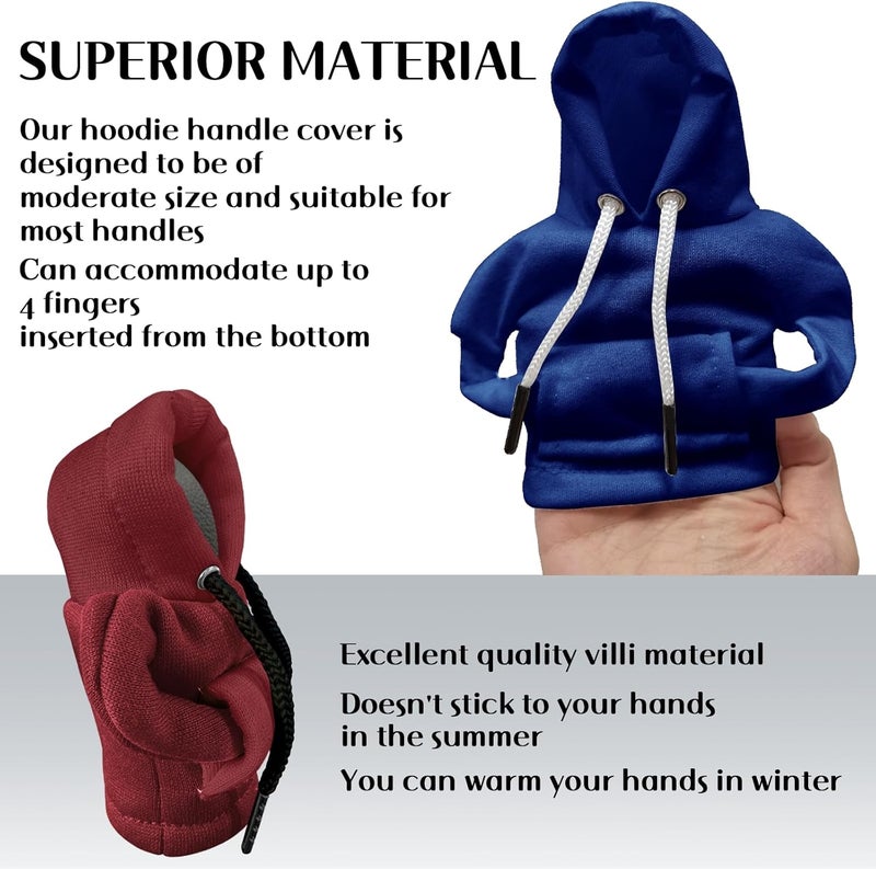 vvag Gear Shift Hoodie, Hoodie Car Gear Shift Cover, Car Shift Knob Hoodie, Automotive Interior Accessories, Universal Fit Knob Cover Gift (Red+Blue) - Image 3