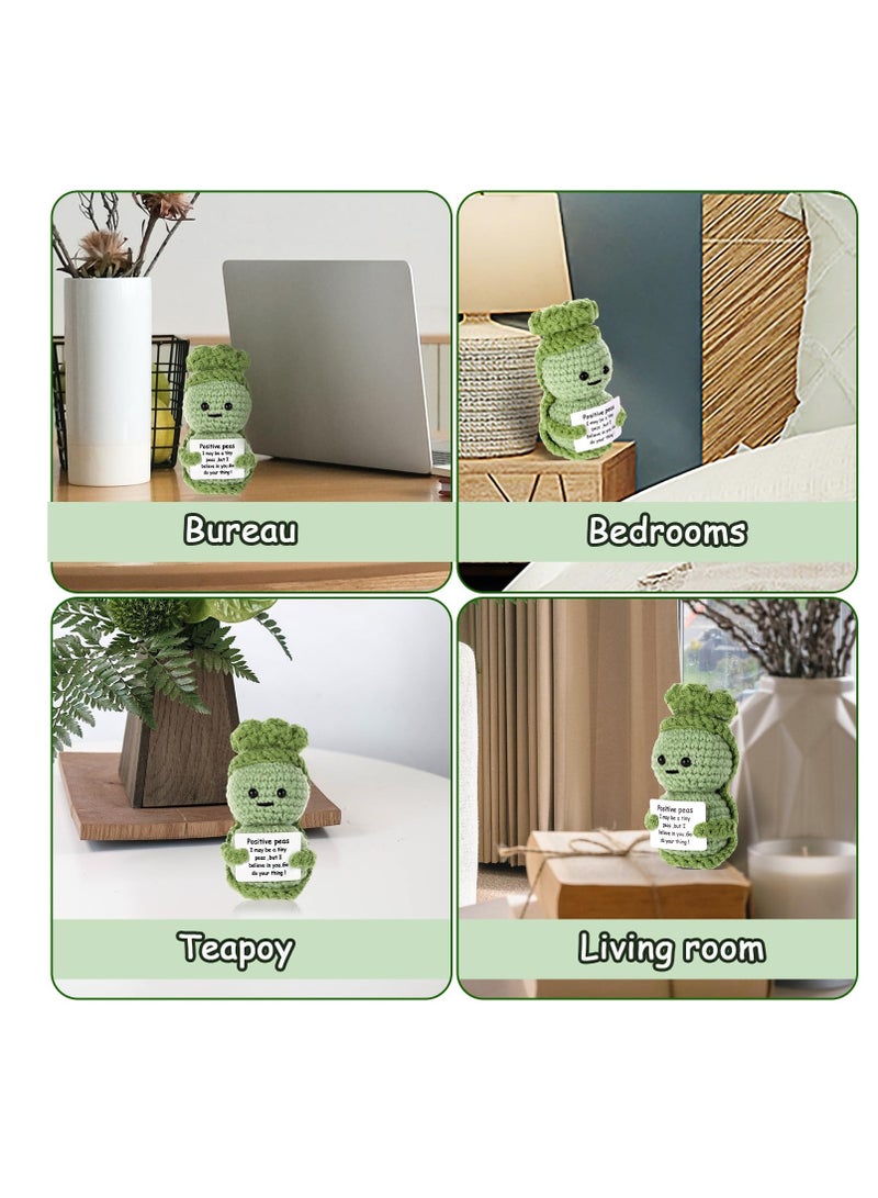 Excefore Fnnny Positive Pea, 3.8 Inch Creative Cute Positive Pea, Pocket Hug Worry Doll with Positive Affirmation Cards, for Friends Party Decoration Encouragement - Image 5