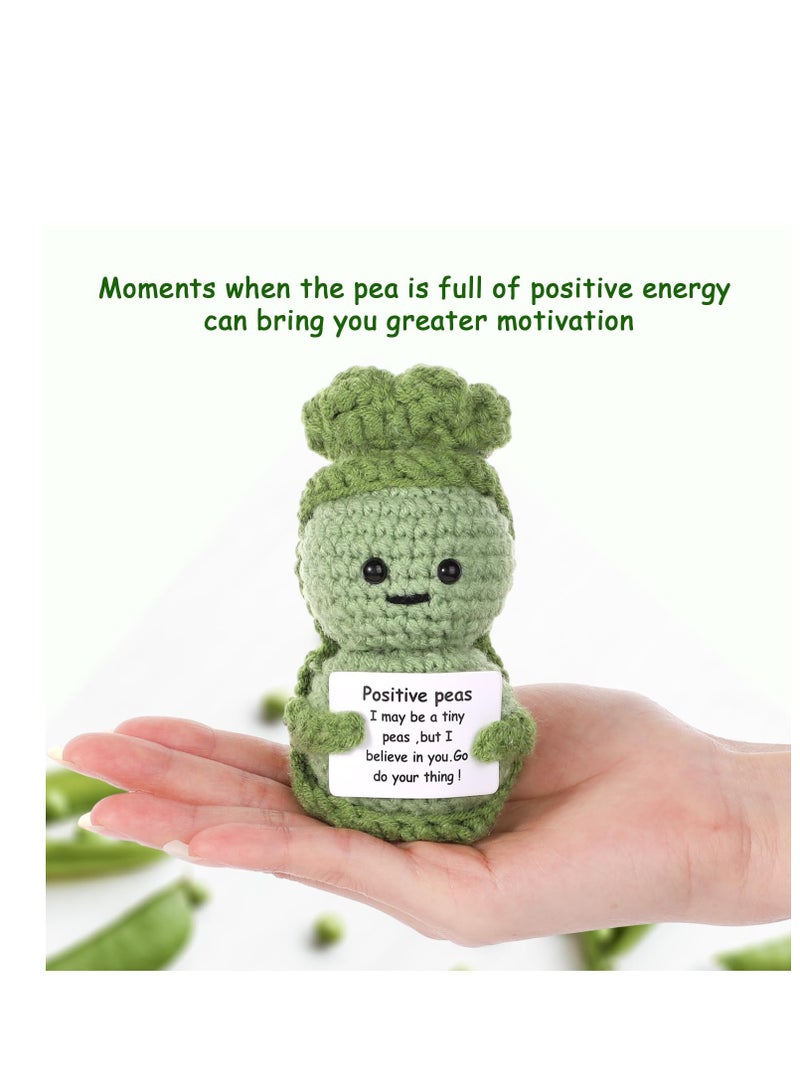 Excefore Fnnny Positive Pea, 3.8 Inch Creative Cute Positive Pea, Pocket Hug Worry Doll with Positive Affirmation Cards, for Friends Party Decoration Encouragement - Image 4