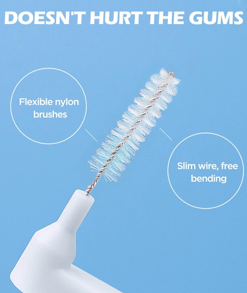 NUDFSY 25 Pcs Interdental Brush for Teeth, Can Be Replaced L-Shape Interdental Brush Flosser for Teeth Clean Toothbrush Seam Brush Brush Orthodontics (Orange) - Image 5