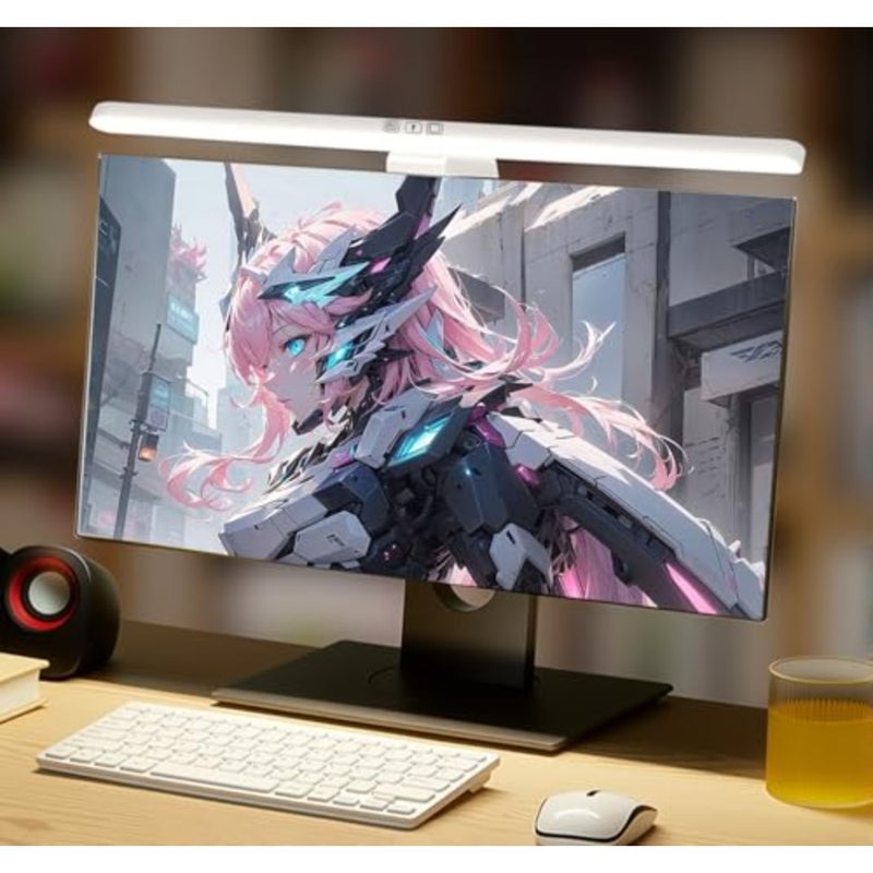 51cm Computer Monitor Light Bar - Eye-Caring LED Screen Lamp with 3 Color Modes, Stepless Dimming Auto-Off Timer, No Screen Glare Monitor Lamp for Gaming, Office, Home Curved Screen - Image 2
