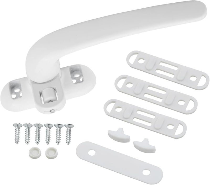 مقبض قفل شباك من سبائك الألومنيوم الأبيض، مقاوم للسرقة، لباب الأمان المسطح، مريح في الإمساك، سهل التركيب - Image 2