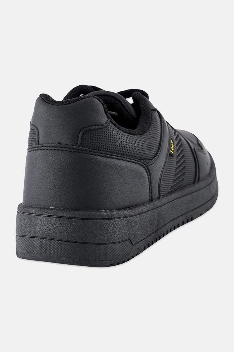 LEE Men Luka Brand Logo Lace Up Casual Shoes, Black - Image 3