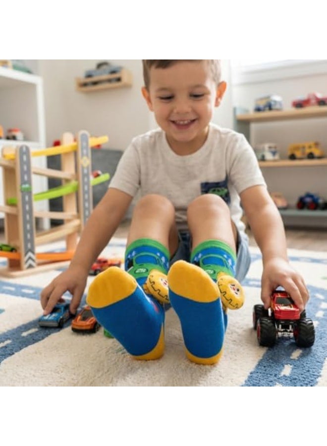 Glitters Funky 3D High Socks for Kids & Teens | Cartoon Car & Off-Road Design | Knee-High Socks with 3D Wheels | Soft Stretchable Fabric - Image 4