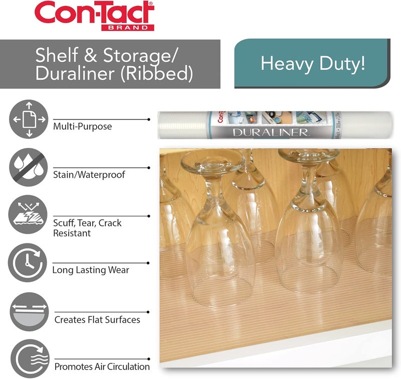 Con-Tact Brand Duraliner Shelf Liner, Non-Adhesive and Multi-Use Drawer Liner, Made of Vinyl, Waterproof Liner, 12" x 25', Diamond Clear - Image 3