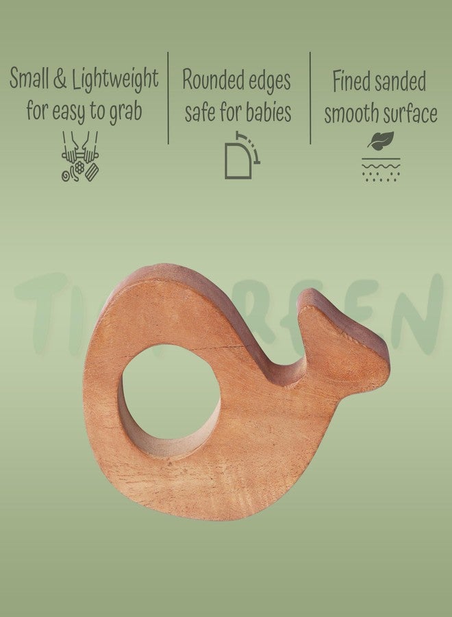 TINIGREEN Neem Wood Baby Teether for 3–12 Months Natural Teething Toy (Pack of 1) (Dolphin) - Image 2