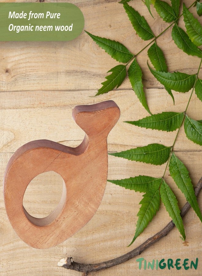TINIGREEN Neem Wood Baby Teether for 3–12 Months Natural Teething Toy (Pack of 1) (Dolphin) - Image 3