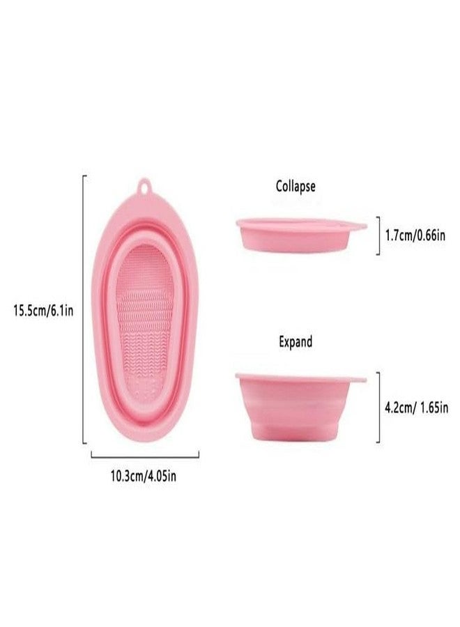 Feelhigh Bowl Shape Cleaning Mat Silicon Scrubber Board Wash For Foundation Brush, Cosmetic Cleaning Tool,Makeup Tools Cleaning Scrubber For Women, Girls (Pack 2) - Image 2