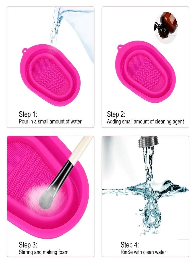 Feelhigh Bowl Shape Cleaning Mat Silicon Scrubber Board Wash For Foundation Brush, Cosmetic Cleaning Tool,Makeup Tools Cleaning Scrubber For Women, Girls (Pack 2) - Image 3
