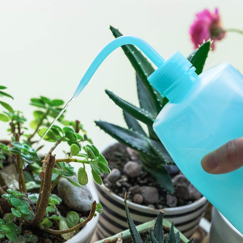 Oubest Squeeze Washing Bottle Succulent Watering Blue Water Squirt Irrigation Squeeze Sprinkling Can Plastic Wash Plant Bottle 500ml 3pc - Image 4