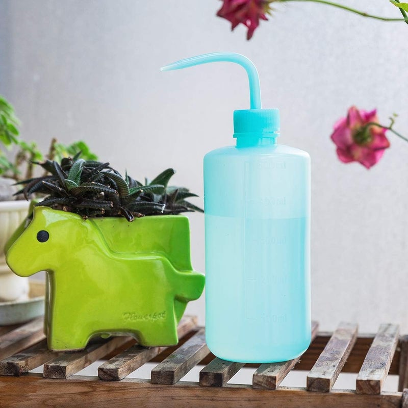 Oubest Squeeze Washing Bottle Succulent Watering Blue Water Squirt Irrigation Squeeze Sprinkling Can Plastic Wash Plant Bottle 500ml 3pc - Image 2