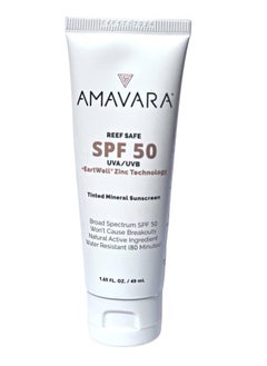Tinted Mineral Sunscreen SPF 50, Physical Zinc Based Sunblock, Vegan Waterproof Sun-Shield, Broad Spectrum Reef Safe Suntan Lotion for Sensitive Skin Face & Body, 1.65 Ounces (1-Pack)