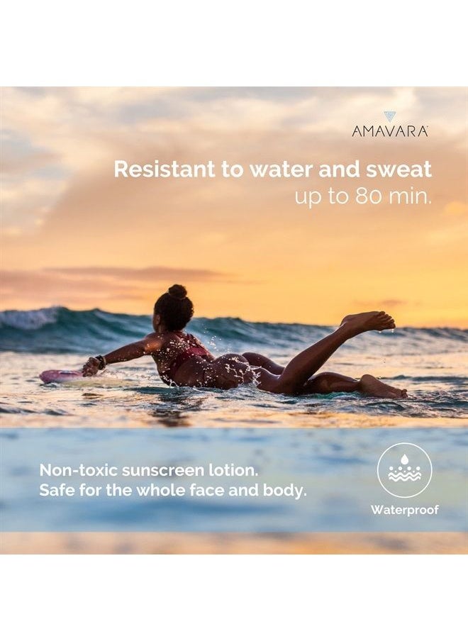 Amavara - Tinted Mineral Sunscreen SPF 50, Physical Zinc Based Sunblock, Vegan Waterproof Sun-Shield, Broad Spectrum Reef Safe Suntan Lotion for Sensitive Skin Face & Body, 1.65 Ounces (1-Pack) - Image 1
