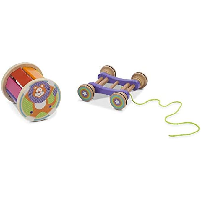 PULL AND PLAY MUSICAL RAINBOW XYLOPHONE WOODEN PULL TOY - Image 4