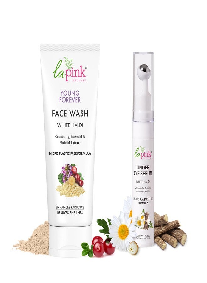 La Pink Young Forever Face Wash and Under Eye Serum Combo 100ml Reduces Fine Lines, Pigmentation, Dark Spots & Scars | Under Eye Cream Lightens Dark Circles, Puffiness and Fine Lines - Image 1