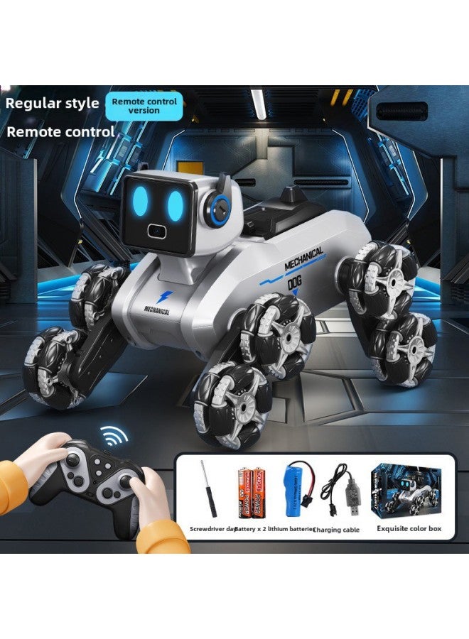 Children's Remote Control Car Electric Intelligent Robot Dog Toy Children's Car Eight Wheel Gesture Three Induction Boy Robot-Colour:Upgraded Single Control  Eight-wheel Stunt Robot Dog-Specification:2 Sets Of Lithium Batteries + Remote Control Battery + Screwdriver + Exquisite Gift Box + Warranty - Image 1