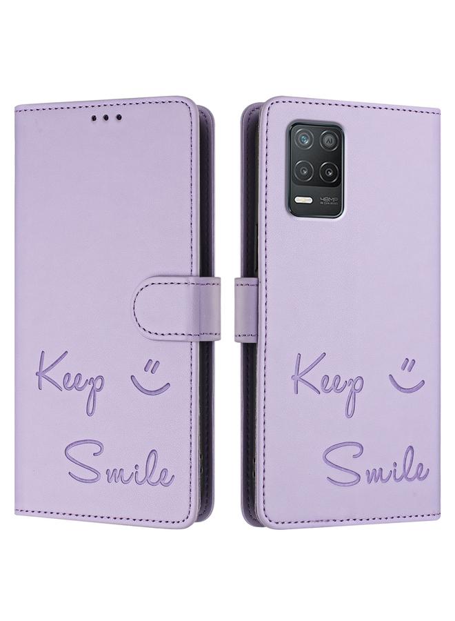 S-TOP Case For Realme 8 5G / 9 5G India Smile Embossing RFID Leather Phone Case - Image 3