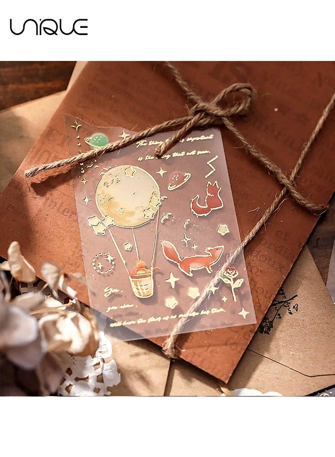 يونيك ملصق 12 ورقة - ملصق سلسلة الأمير الصغير - رقائق الذهب القمر روز ملصق - لسكرابوكينغ الكمبيوتر المحمول القصاصات الديكور - الهدايا - Image 4