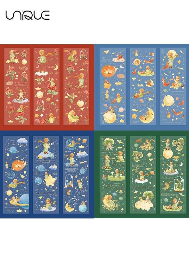 يونيك ملصق 12 ورقة - ملصق سلسلة الأمير الصغير - رقائق الذهب القمر روز ملصق - لسكرابوكينغ الكمبيوتر المحمول القصاصات الديكور - الهدايا - Image 2