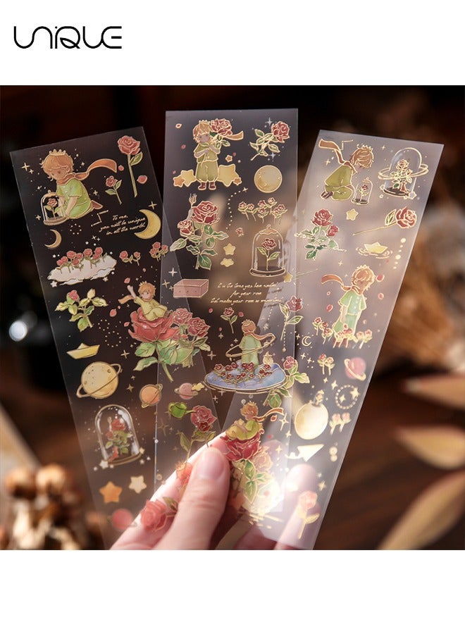 يونيك ملصق 12 ورقة - ملصق سلسلة الأمير الصغير - رقائق الذهب القمر روز ملصق - لسكرابوكينغ الكمبيوتر المحمول القصاصات الديكور - الهدايا - Image 3