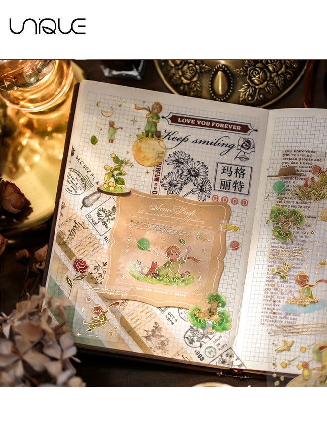 يونيك ملصق 12 ورقة - ملصق سلسلة الأمير الصغير - رقائق الذهب القمر روز ملصق - لسكرابوكينغ الكمبيوتر المحمول القصاصات الديكور - الهدايا - Image 5