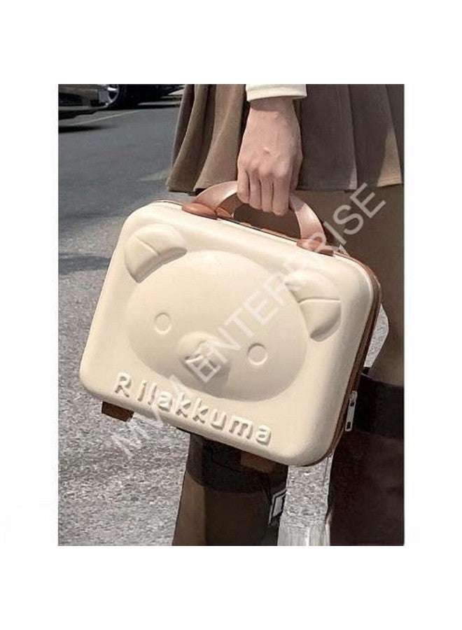 MVM Enterprise Hard Shell Vanity Cases for Women Portable Water Proof Cosmetic Travel Case Toiletry Case with Zipper Cosmetic Bag Hand Luggage Cosmetic case with Clip-on Function (Beige) (1 pcs) - Image 2