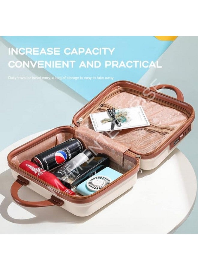 MVM Enterprise Hard Shell Vanity Cases for Women Portable Water Proof Cosmetic Travel Case Toiletry Case with Zipper Cosmetic Bag Hand Luggage Cosmetic case with Clip-on Function (Beige) (1 pcs) - Image 4