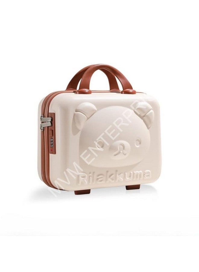 MVM Enterprise Hard Shell Vanity Cases for Women Portable Water Proof Cosmetic Travel Case Toiletry Case with Zipper Cosmetic Bag Hand Luggage Cosmetic case with Clip-on Function (Beige) (1 pcs) - Image 1