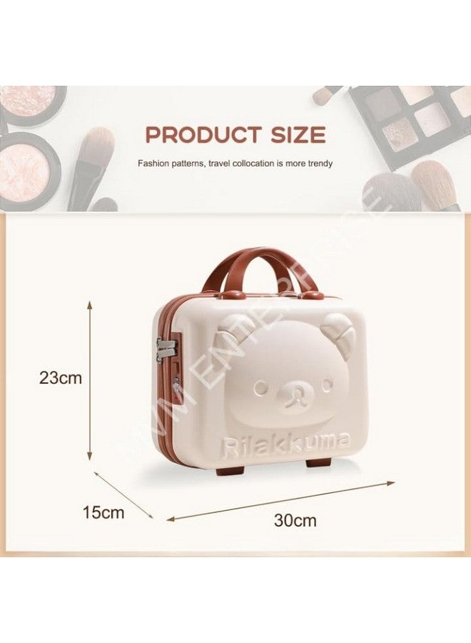 MVM Enterprise Hard Shell Vanity Cases for Women Portable Water Proof Cosmetic Travel Case Toiletry Case with Zipper Cosmetic Bag Hand Luggage Cosmetic case with Clip-on Function (Beige) (1 pcs) - Image 5