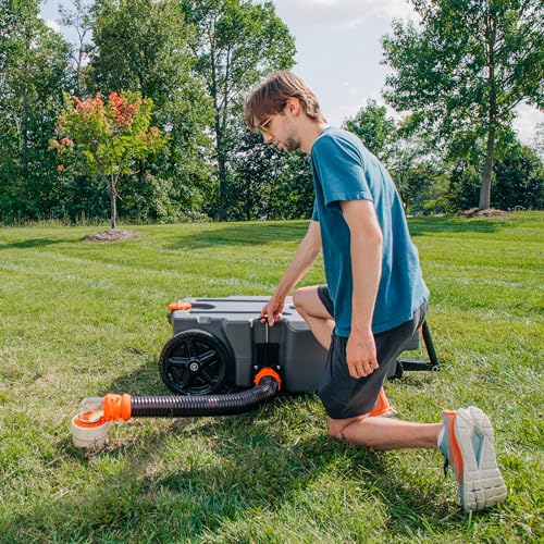 Camco RhinoFLEX Tote Tank 3-Ft RV Sewer Hose Kit - Features Clear Low-Profile 90-Degree Elbow & Steel Wire Reinforced Polyolefin Construction - Includes 4 Bayonet Prongs on Each End (39768) - Image 3