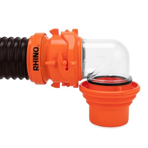 Camco RhinoFLEX Tote Tank 3-Ft RV Sewer Hose Kit - Features Clear Low-Profile 90-Degree Elbow & Steel Wire Reinforced Polyolefin Construction - Includes 4 Bayonet Prongs on Each End (39768) - Image 4