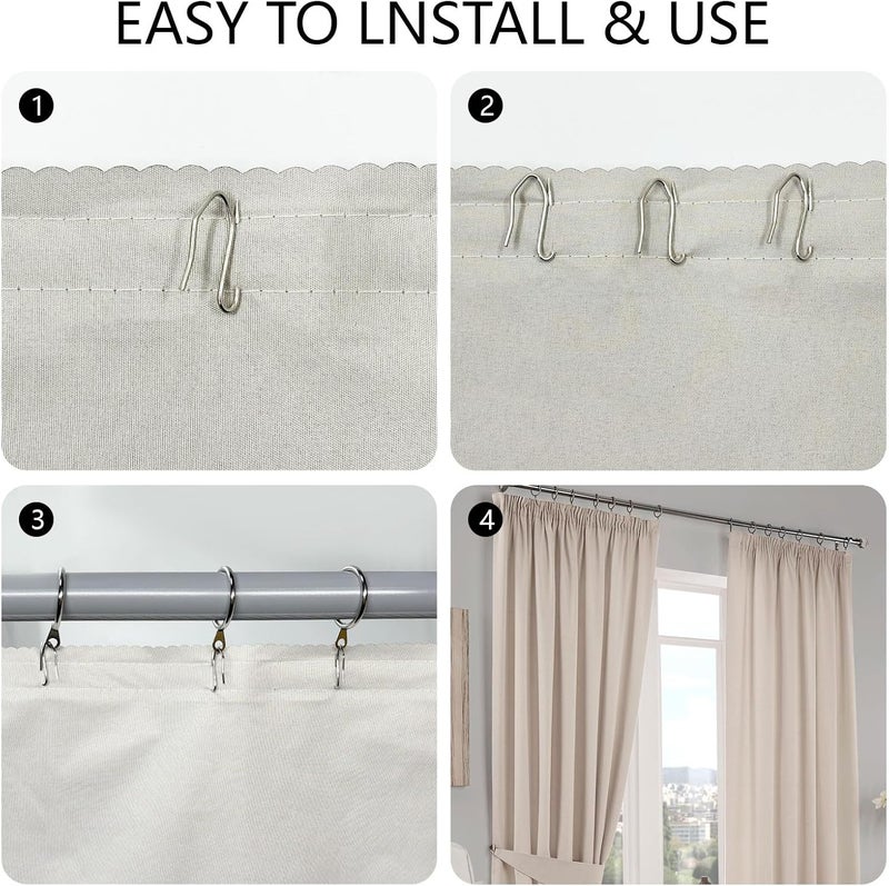 KAHIT Curtain Hooks, Curtain Hooks for Drapes Pins 120 Pack Curtain Hooks for Curtain Rod Curtain Hooks Drapery Hooks for Pleated Drapes Curtain Pin Hooks Ring Hooks for Curtains Metal - Image 4