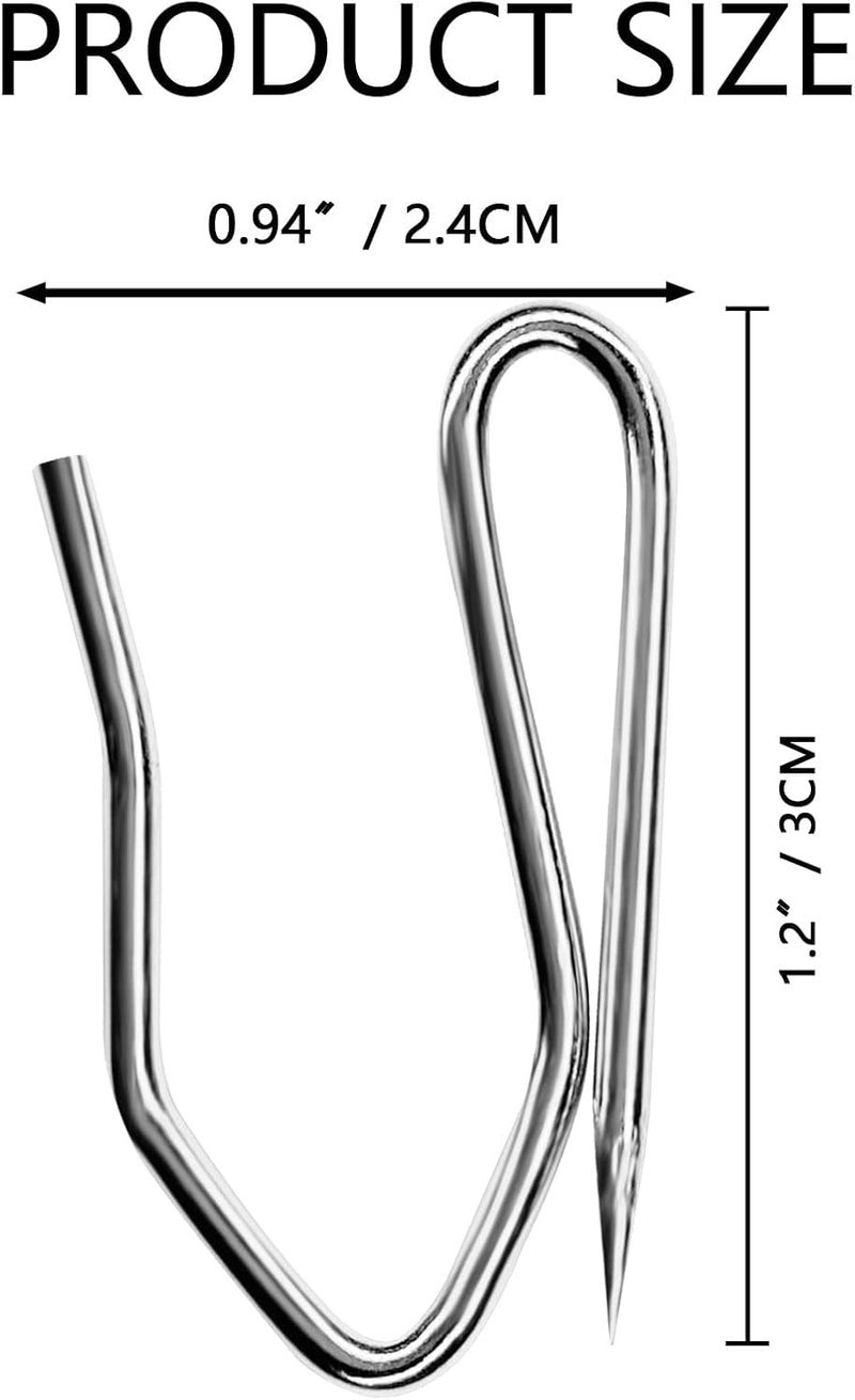 KAHIT Curtain Hooks, Curtain Hooks for Drapes Pins 120 Pack Curtain Hooks for Curtain Rod Curtain Hooks Drapery Hooks for Pleated Drapes Curtain Pin Hooks Ring Hooks for Curtains Metal - Image 3