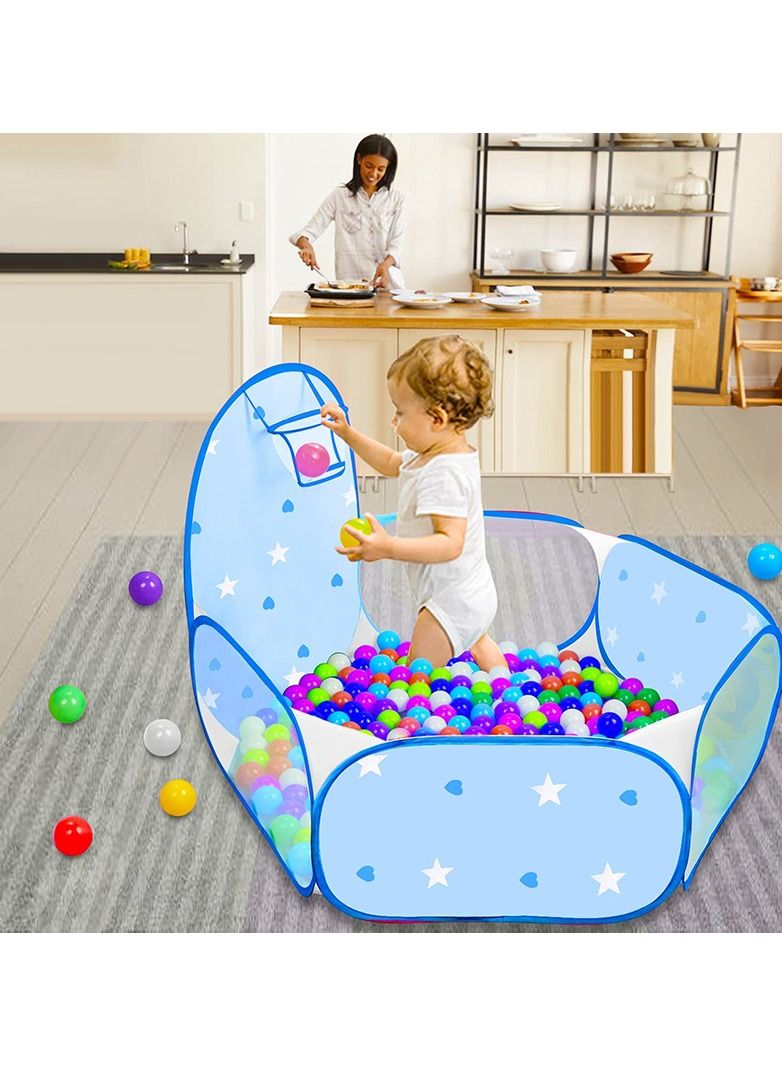 Ball Pit for Toddler - Red Pop Up Childrens Ball Pits for Toddlers Baby Crawl Ball Pool Fence with Basketball Hoop for Indoor and Outdoor.  - Image 2