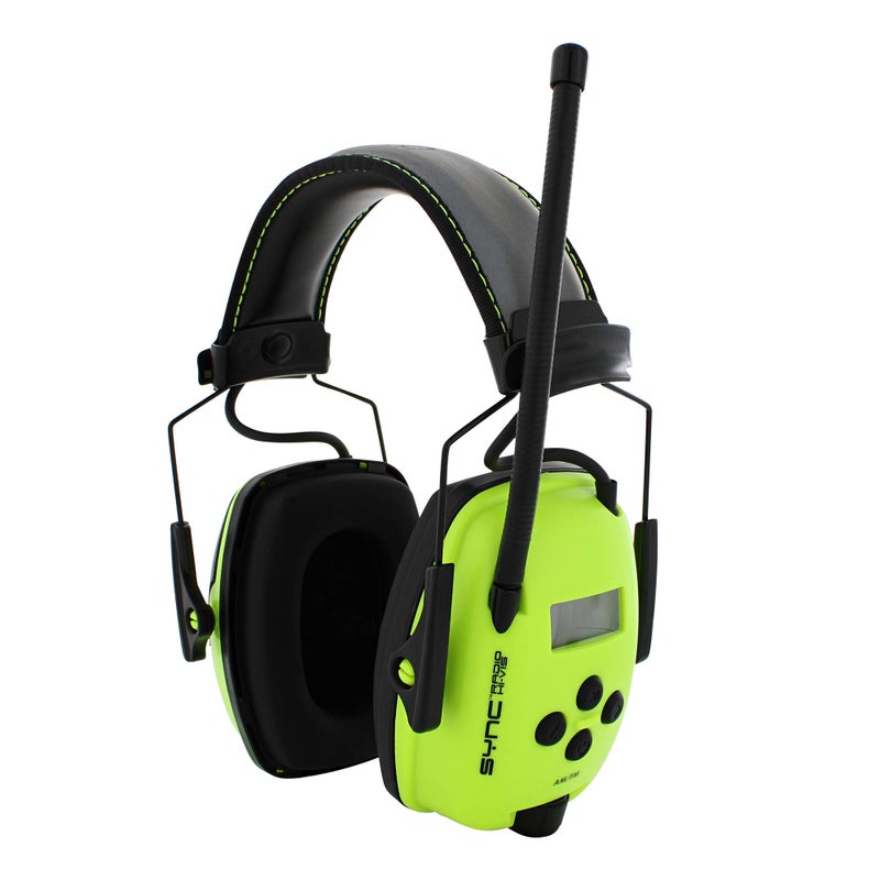 Howard Leight by Honeywell Sync HiVisibility Digital AMFM Radio Earmuff 1030390Bright YellowGreen Unisex