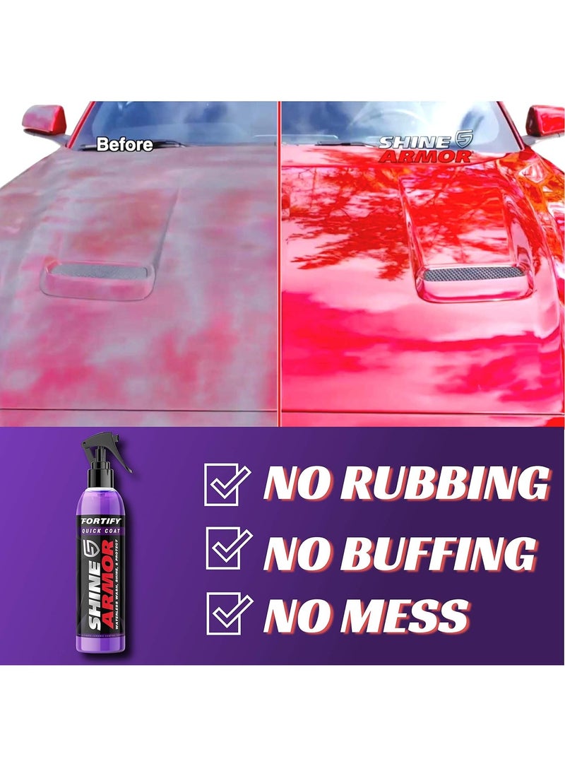 Shine Armor Ceramic Coating Brazilian Water-Based Palm Spray Wax High-Strength Hydrophobic Waterless Car Wash 236 ml (Microfiber Cloth Included) - Image 4