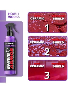 SHINE ARMOR Shine Armor Ceramic Coating Brazilian Water-Based Palm Spray Wax High-Strength Hydrophobic Waterless Car Wash 236 ml (Microfiber Cloth Included)  - Image 3