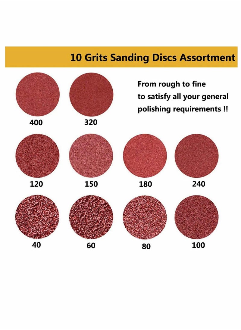 KASTWAVE - 60 Pcs Sanding Discs Pads Hook and Loop Mixed Grits 125mm Sandpaper Sheet for Random Orbital Sander 8-Holes - Image 1